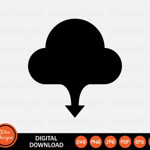 Cloud Download Icon SVG Web Data Storage Server Network Database Tech Symbol Sign Clipart Cricut Vector Digital Download png jpg pdf eps ai