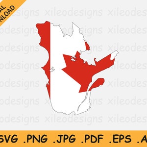 Quebec Karte Kanada Flagge SVG - Kanadier Provinz Banner Form Rand Rand Umriss, Cricut Cut Datei Vektor Clipart Icon, eps ai png jpg pdf