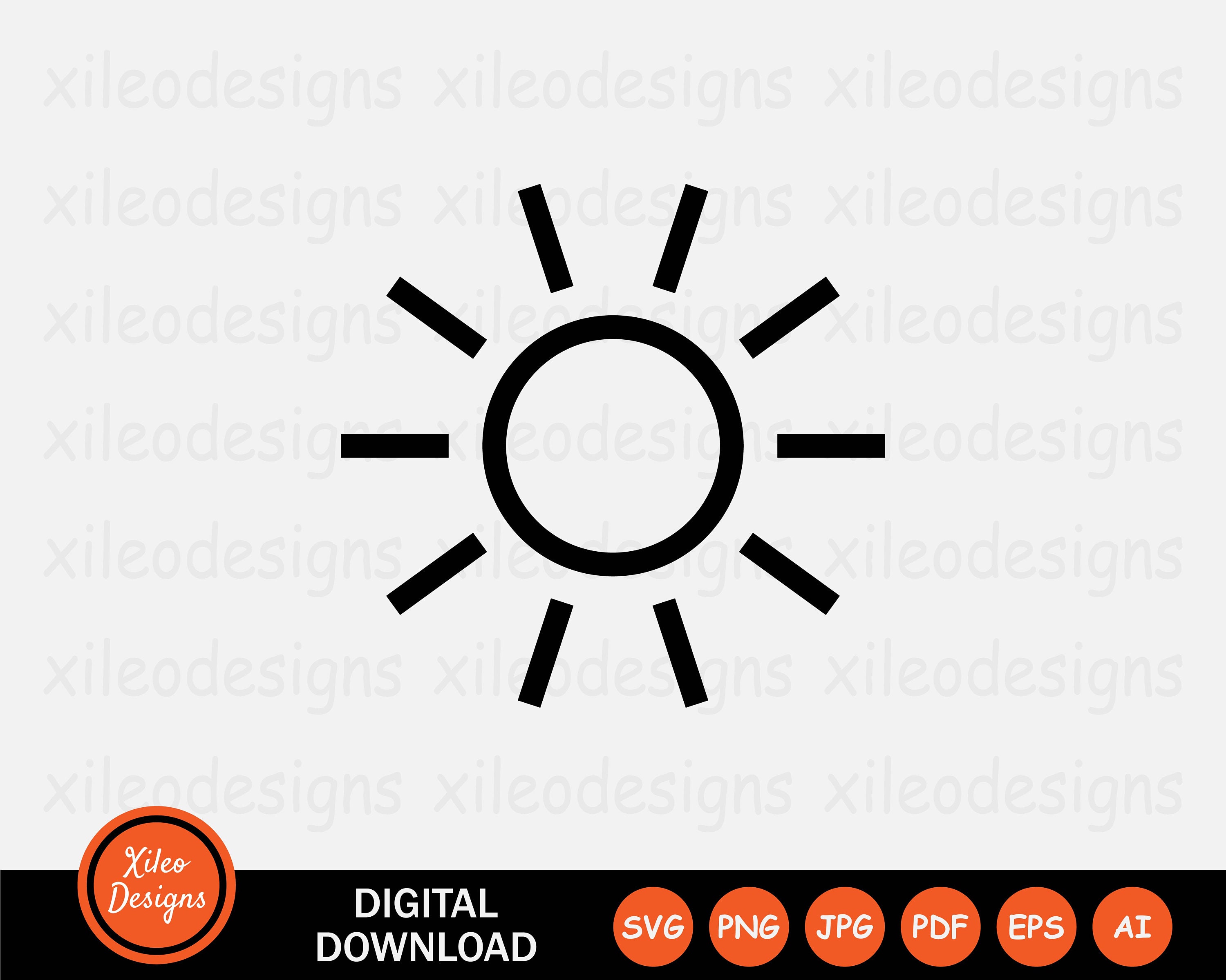Sun Icon SVG Sunlight Light Bright Brightness Day Daylight Beam Ray ...