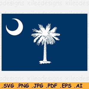 South Carolina Flag SVG, SC U.S USA State Banner, Cricut Cut File, United States of America, Clipart Vector Graphic Icon, eps ai png jpg pdf