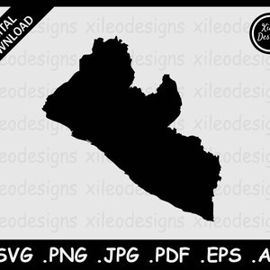 Liberia Mapa SVG, Liberian Country National Border Boundary, Black Silhouette Cut Cut Cut File Vector Icon, svg png jpg jpeg pdf ai eps