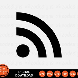 RSS Icon SVG News Message Broadcast Email Newsletter png jpg eps ai pdf Digital Download Vector Sign Symbol Cricut Graphic Clipart Vector