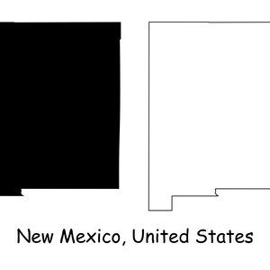 New Mexico Map SVG - NM USA United States of America us, Black Outline Silhouette Clipart Vektor Grafik Icon Banner, svg eps ai png jpg pdf