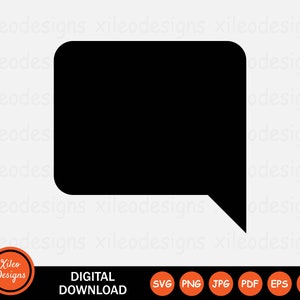 Può includere: Silhouette nera e bianca di un fumetto, un simbolo comune di comunicazione e conversazione.