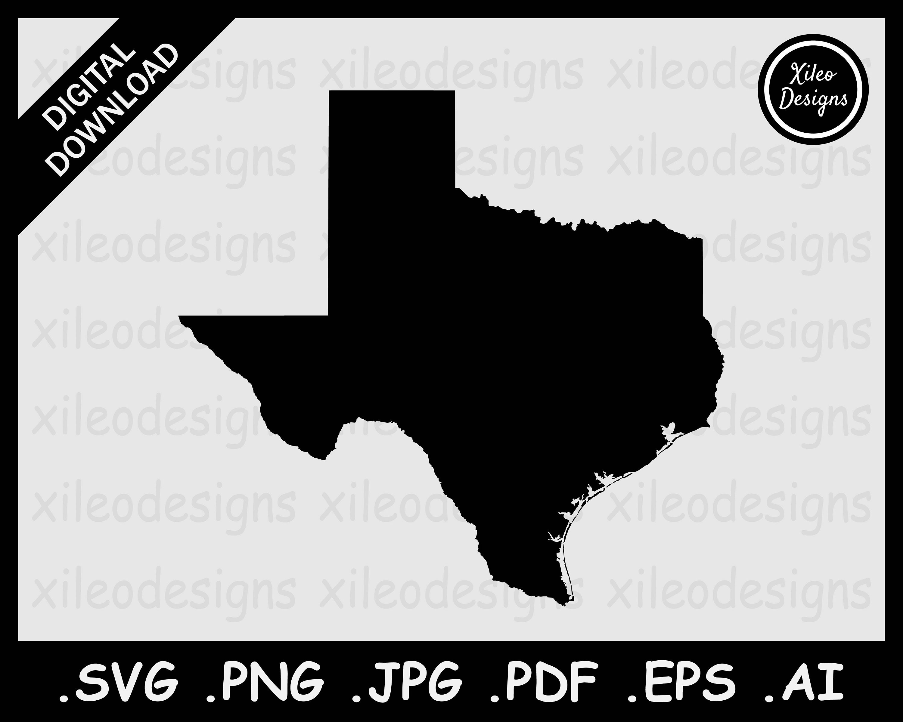 Texas Map SVG, TX USA State Boundary Border Map, Texan United States ...
