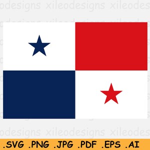 Op de afbeelding: De vlag van Panama, een rechthoekige vlag met een wit veld dat is verdeeld in vier gelijke kwadranten. De linkerboven- en rechteronderkwadranten zijn blauw, en de rechterboven- en linkeronderkwadranten zijn rood. Een witte vijfpuntige ster is gecentreerd in het blauwe kwadrant aan de linkerkant van de vlag, en een rode vijfpuntige ster is gecentreerd in het witte kwadrant aan de rechterkant van de vlag.