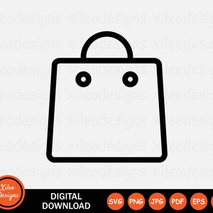 Ikona linii torby na zakupy SVG - Zakup spożywczy Kupno Sprzedaż Opakowanie detaliczne Symbol Znak Clipart Cricut Wektor Cyfrowe pobieranie png jpg pdf eps ai