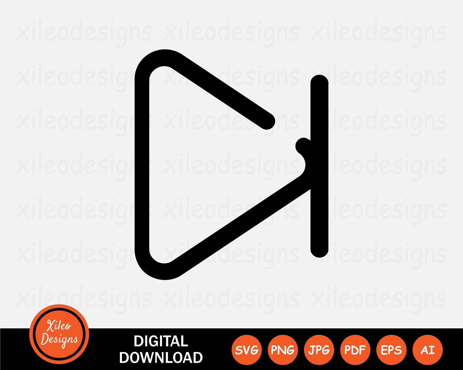 Skip Line Icon SVG Next Track Fast Forward Audio Music Digital Download ...