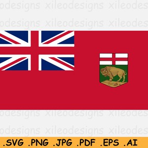 Manitoba Canada Flag, Canadian Province Banner, SVG Cut File, Manitoban Flag Clipart Vector Graphic Icon Logo Symbol- svg eps ai png jpg pdf