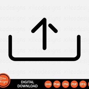 Upload Data Icon SVG Up Load Internet Web Storage Cloud png jpg eps ai pdf Digital Download Vector Graphic Clipart Vector Sign Symbol Cricut