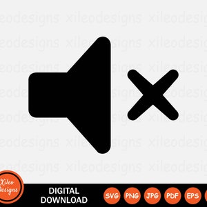 May include: Black and white icon of a speaker with a red 'X' over it, indicating mute or silence.