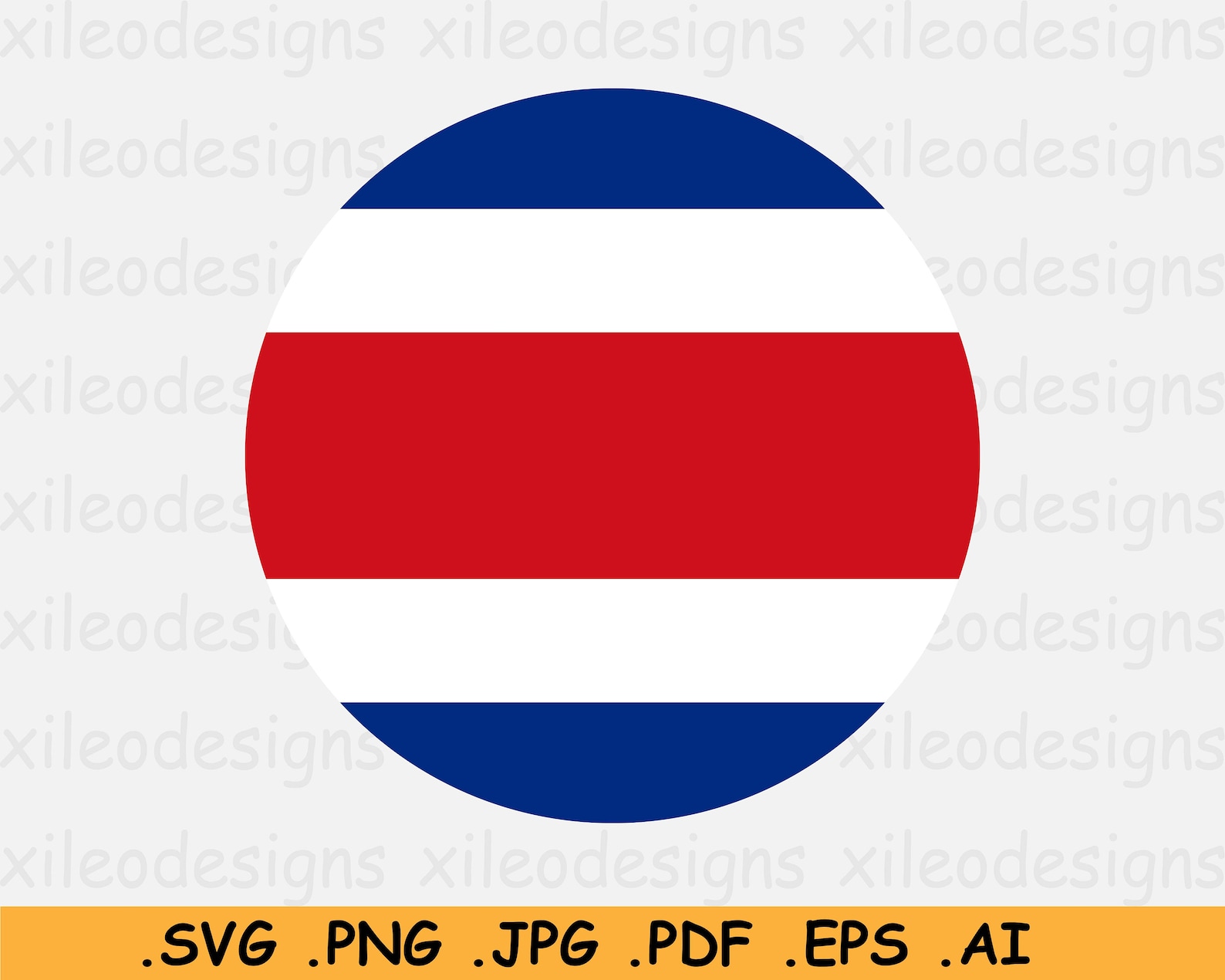 Costa Rica Round Flag SVG Costa Rican Circular Banner Etsy