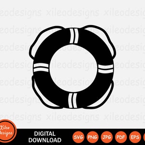 Salvagente SVG Anello Salvagente Galleggiante Galleggiamento Emergenza Salvataggio Simbolo Icona Clipart Grafica Vettore Cricut Download Digitale png jpg eps pdf ai