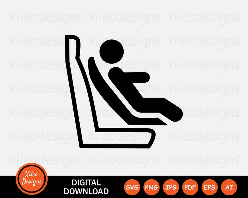 Forward Facing Child Car Seat SVG Children Vehicle Safety Sign Symbol