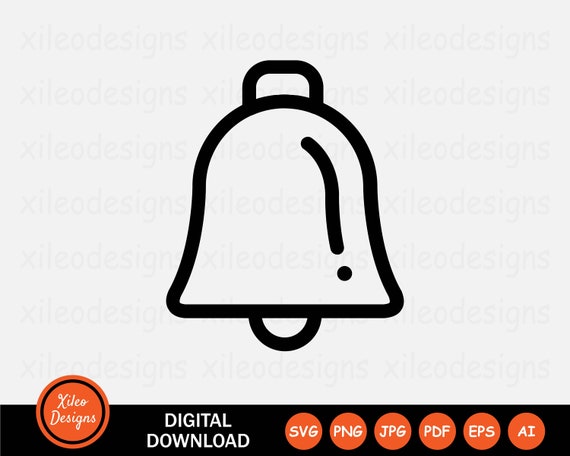 Bell Line Icon SVG Reminder Ring Notification Alarm Doorbell