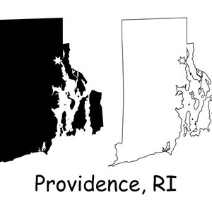Providence Rhode Island RI Capital City Location on a State Map USA Vektor Silhouette Digital Download Icon jpg svg png pdf eps ai