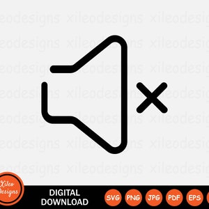 May include: Black and white icon of a speaker with a red 'X' over it, indicating mute or silence.