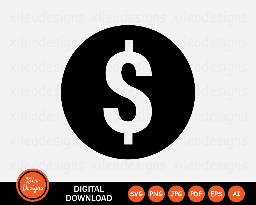 ドル記号 丸いアイコン SVG お金 通貨 コイン 暗号 デジタル ダウンロード ベクター サイン シンボル Cricut グラフィック  クリップアート ベクター png jpg eps ai pdf - Etsy 日本