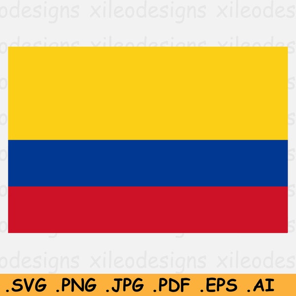 Colombia National Flag SVG, Colombian Nation Country Banner, Cricut Cut File, Digital Download, Clipart Vector Graphic - eps ai png jpg pdf