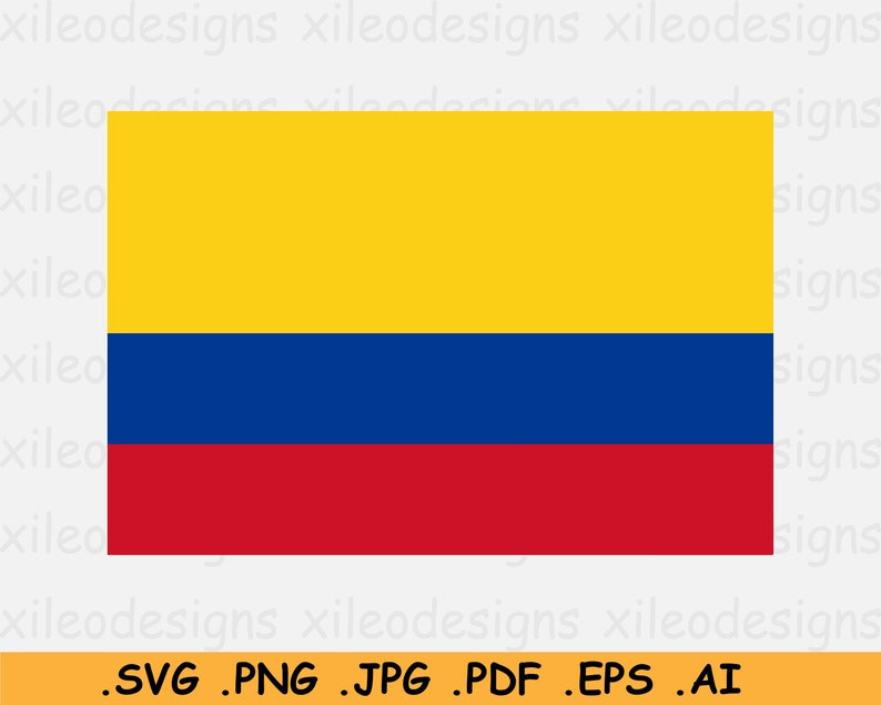 Colombia National Flag SVG, Colombian Nation Country Banner, Cricut Cut File, Digital Download, Clipart Vector Graphic eps ai png jpg pdf image 1