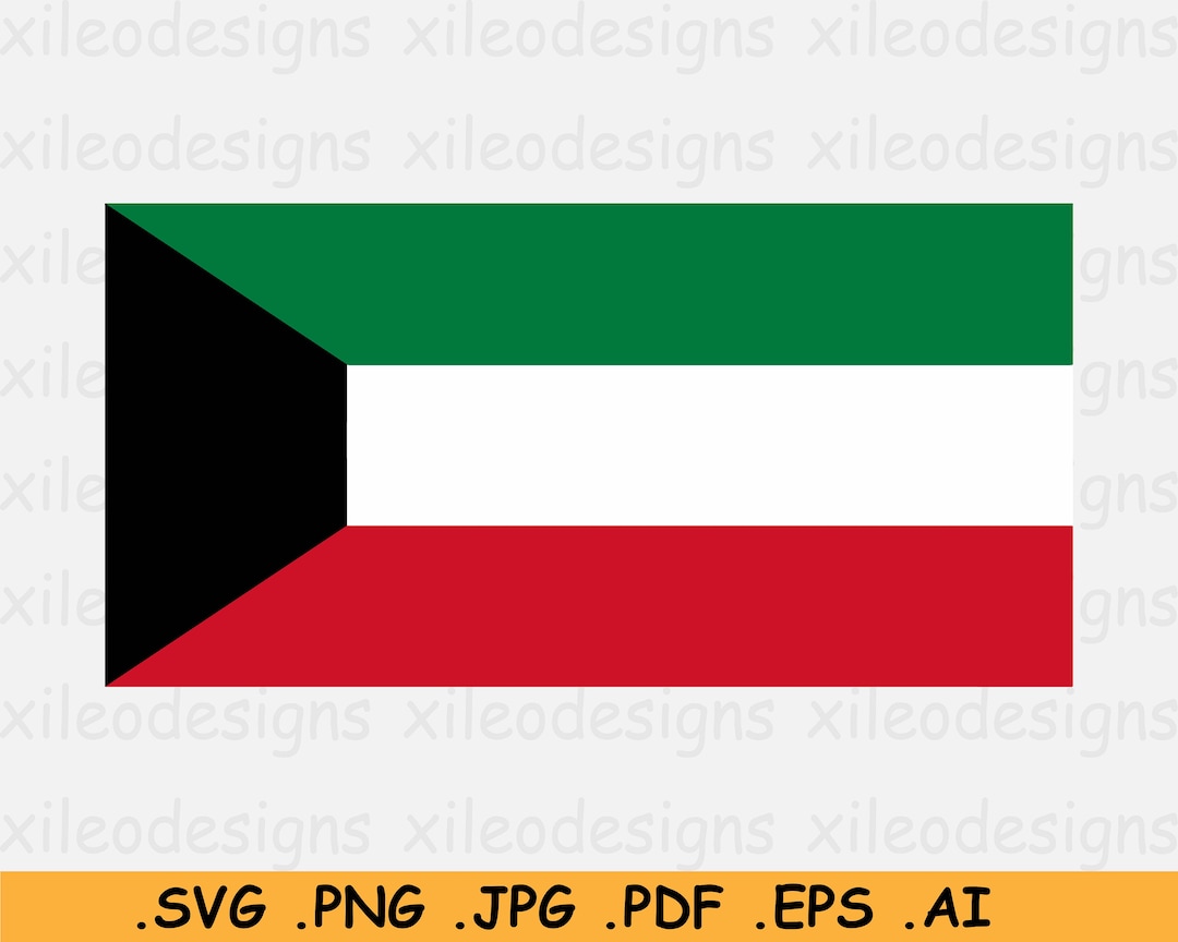 Kuwait Flag SVG, Kuwaiti National Nation Country Banner, Cricut Cut ...