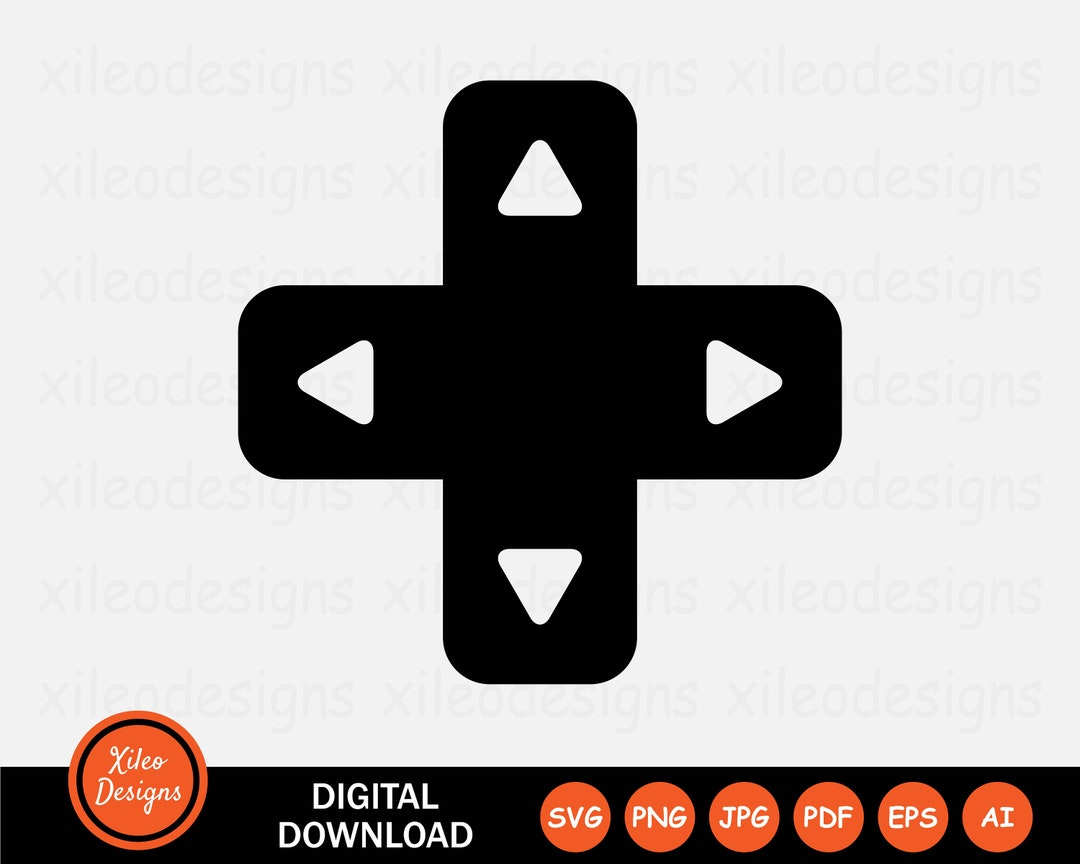 Up Down Left Right Buttons Icons Game Console Control Graphic Vector ...