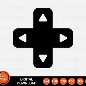 Up Down Left Right Buttons Icons Game Console Control Graphic Vector ...