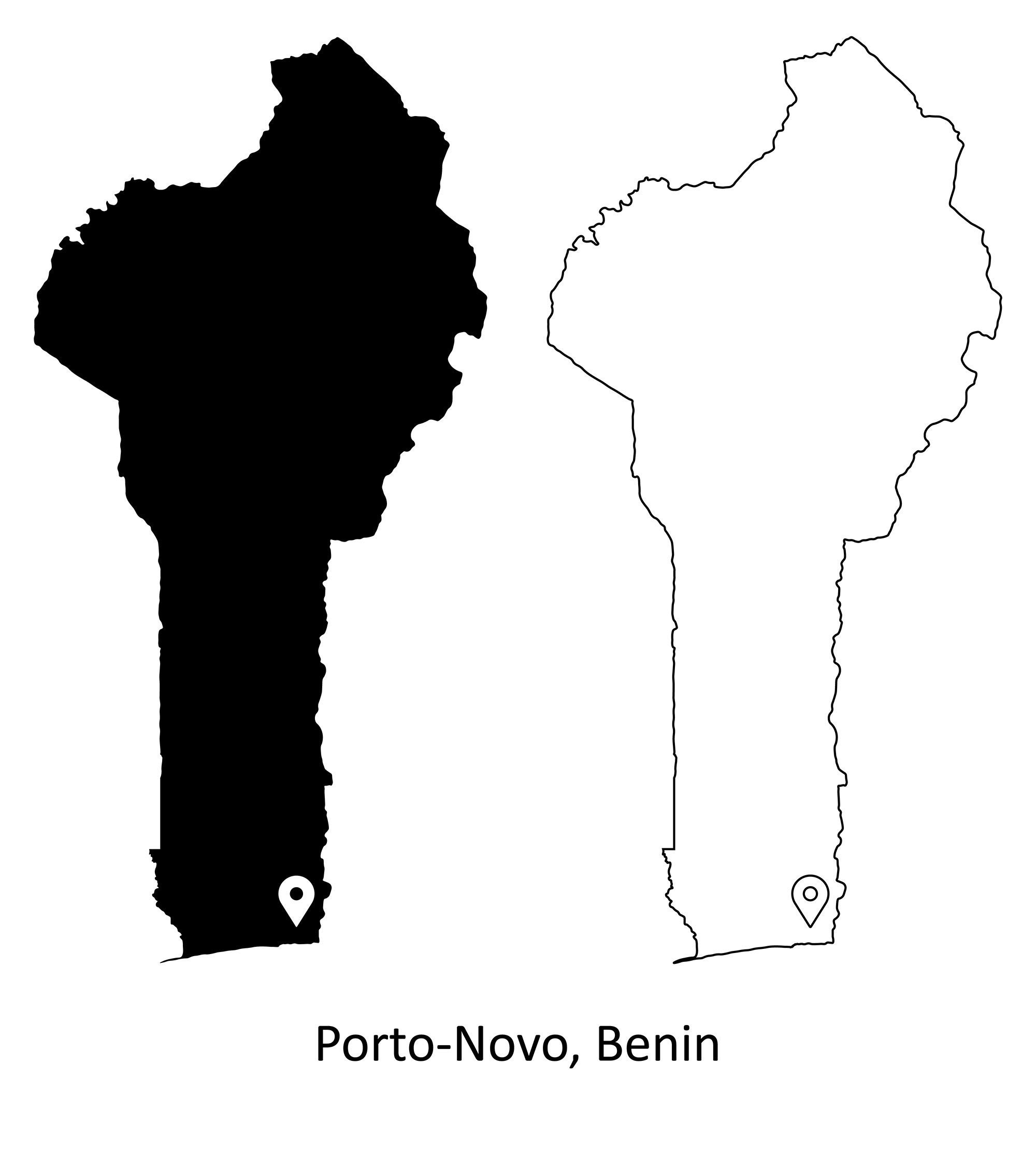 Porto Novo Benin Map Porto-Novo Benin Map Capital City Country Location Pin Black | Etsy Ireland