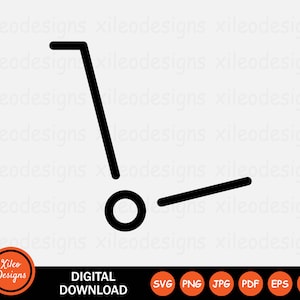 Ikona wózka ręcznego SVG Wózek magazynowy Wózek do pchania Cyfrowe pobieranie Wektor Znak Symbol Cricut Grafika Clipart Wektor png jpg eps ai pdf