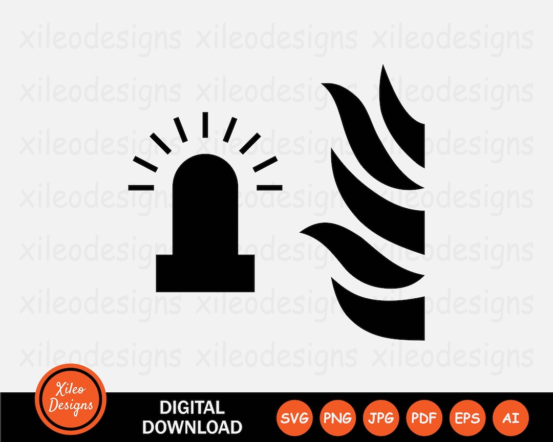 Fire Alarm SVG Flash Flashing Emergency Light Alert Warning Siren Sign