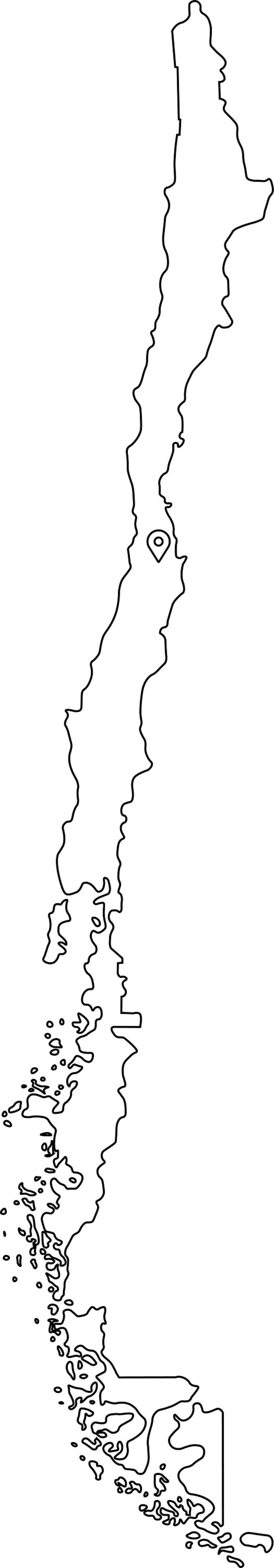 Santiago Chile Karte Hauptstadt Land Lage Pin schwarz weiß | Etsy