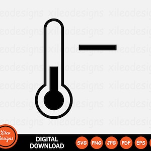 Op de afbeelding: Zwart-witte illustratie van een thermometer met een minteken ernaast. De thermometer is gevuld tot aan de onderkant van de bol.