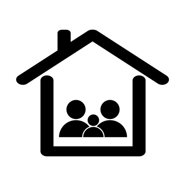 Famille Ménage Intérieur à la maison Maison Quarantaine Bâton Figurines à l’intérieur pendant la pandémie Téléchargement numérique instantané PNG JPG SVG Vecteur