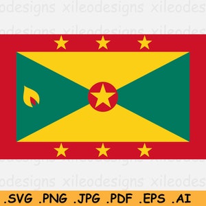May include: A red, yellow, and green flag with a red circle containing a yellow five-pointed star in the center. There is a yellow flame on the left side of the flag. There are five yellow stars on the top and bottom borders of the flag.