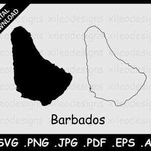 Barbados Landkarte SVG, Barbadian Bajan Solid Outline Landgeographie Atlas Rand Rand, Icon Silhouette Schild Circut cut, png jpg pdf eps ai