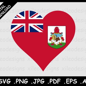 Bermuda Heart Flag SVG, the Bermudas Love Shape Flag, Somers Isles Icon ...