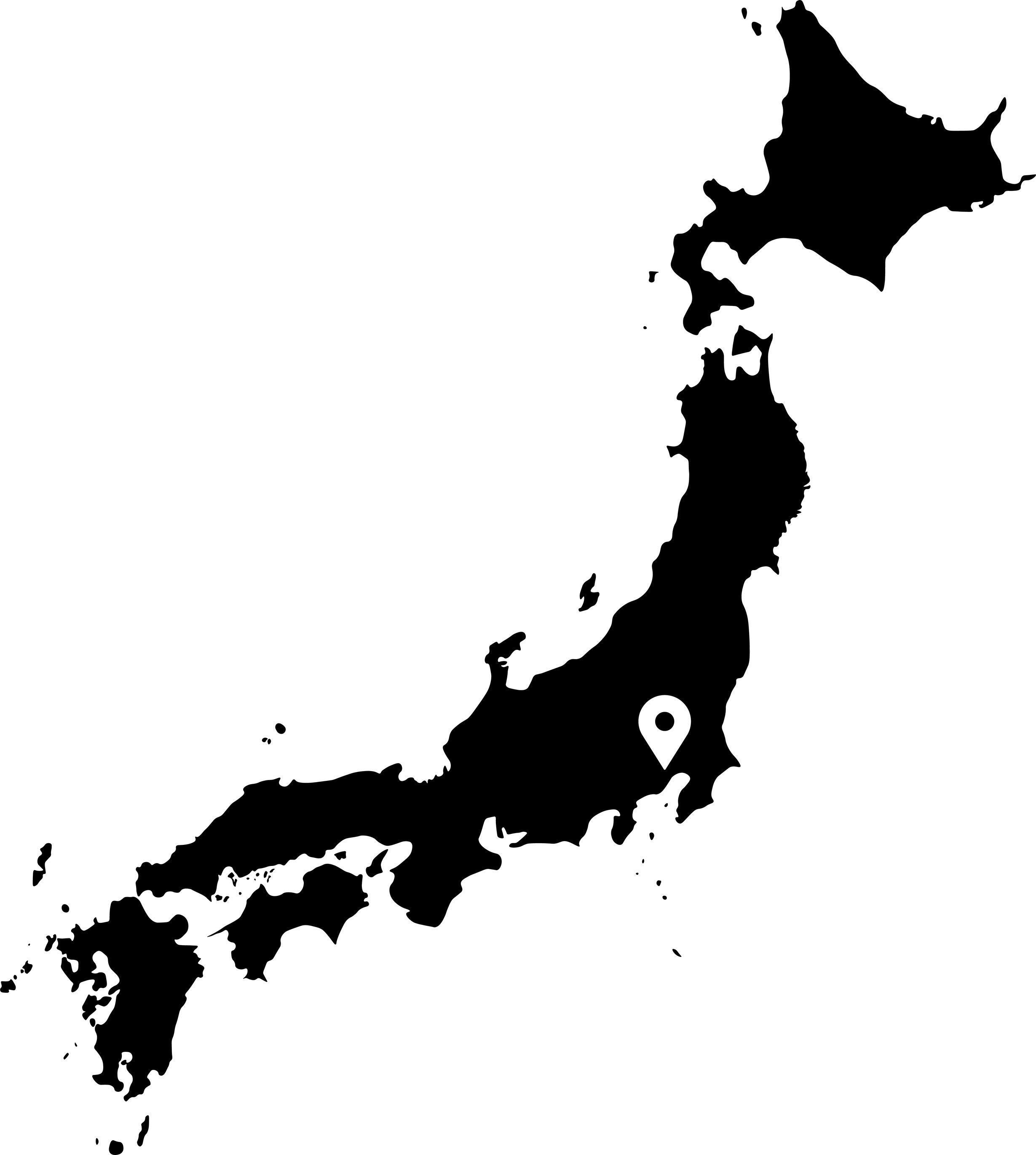 Carte du Japon, Carte japonaise, Noir et blanc Contour solide détaillé  Frontière Carte du pays du Japon, Téléchargement numérique instantané svg  png eps ai -  France