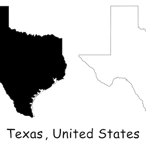 Texas Map SVG, TX USA United States of America us, Schwarz Weiß Silhouette Clipart Vektor Grafik Icon Banner, svg eps ai png jpg pdf