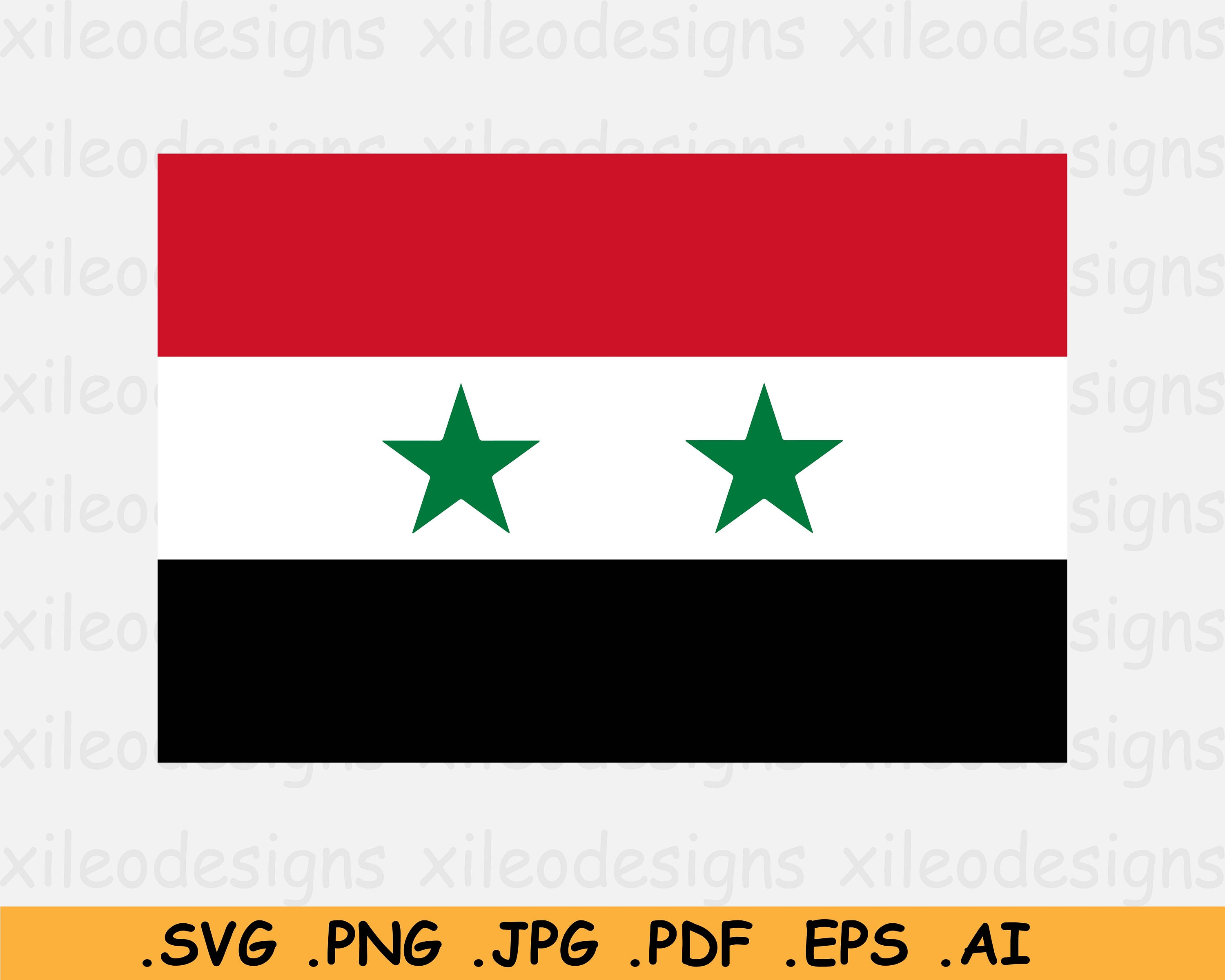 Syrien SVG National Flagge, Syrische Nation Country Banner, Cricut