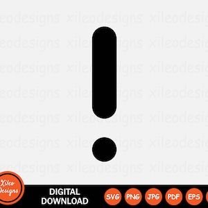 Exclamation Mark Icon SVG Danger Notice Caution Beware Graphic Vector Clipart Sign Symbol Cricut Digital Download Vector png jpg eps pdf ai
