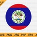 Belize Round Flag SVG Belizean Circle Banner Country - Etsy