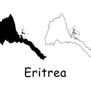 Karte von Eritrea, Eritrea Karte, detaillierte solide Umrisskarte von Eritrea, sofortiger digitaler Download svg png eps ai