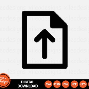 May include: A black and white digital download graphic featuring a document icon with an upward-pointing arrow. The image includes the text "DIGITAL DOWNLOAD" and various file format icons. The logo "Xileo Designs" is also present.