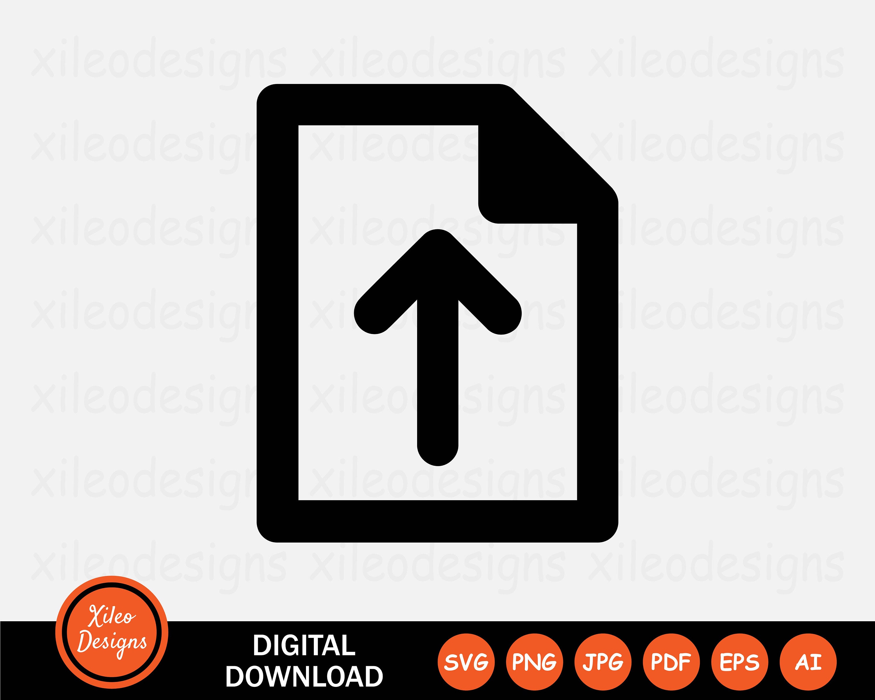 Upload File Icon SVG up Load Document Page Paper Folder Png Jpg Eps Ai ...