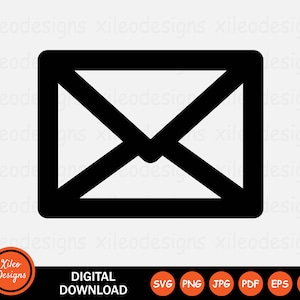 Busta Icona SVG Mail Lettera Messaggio Postale Posta Linea png jpg eps ai pdf Download digitale Segno vettoriale Simbolo Cricut Grafica Clipart vettoriale