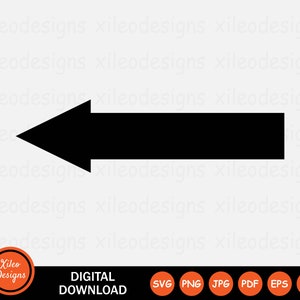 Pijl-links pictogram SVG west richting positie navigatie png jpg eps ai pdf Digitale Download Vectorafbeelding Clipart Vector teken symbool Cricut