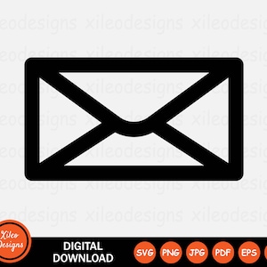 Icona posta SVG Lettera Busta Messaggio e-mail Comunicare png jpg eps ai pdf Download digitale Segno vettoriale Simbolo Cricut Grafica Clipart vettoriale