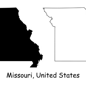 Missouri Map SVG, MO USA Usa Usa us, Schwarz-Weiß Silhouette Clipart Vektor Grafik Icon Banner, svg eps png jpg