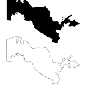 Taschkent Usbekistan Karte Hauptstadt Landort Pin Schwarz Weiß Silhouette Umriss Geografie Region Bereich Platzkarten jpg svg png ai eps