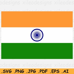 India Flag SVG, Indian National Nation Country Banner, Cricut Cut File, Digital Download, Clipart Vector Graphic Icon - eps ai png jpg pdf